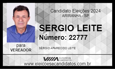 Candidato SERGIO LEITE 2024 - ARIRANHA - Eleições