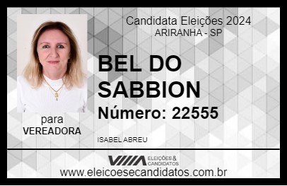 Candidato BEL DO SABBION 2024 - ARIRANHA - Eleições