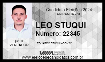 Candidato LEO STUQUI 2024 - ARIRANHA - Eleições