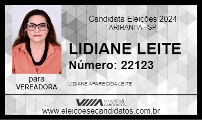 Candidato LIDIANE LEITE 2024 - ARIRANHA - Eleições