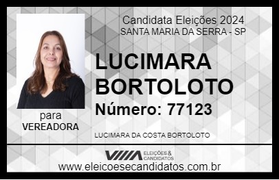 Candidato LUCIMARA BORTOLOTO 2024 - SANTA MARIA DA SERRA - Eleições