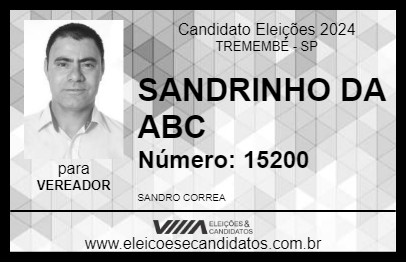 Candidato SANDRINHO DA ABC 2024 - TREMEMBÉ - Eleições