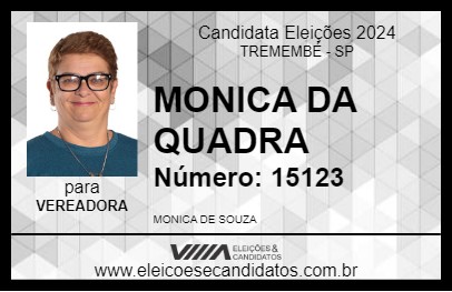 Candidato MONICA DA QUADRA 2024 - TREMEMBÉ - Eleições