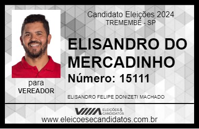 Candidato ELISANDRO DO MERCADINHO 2024 - TREMEMBÉ - Eleições