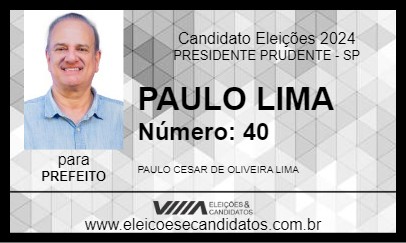 Candidato PAULO LIMA 2024 - PRESIDENTE PRUDENTE - Eleições