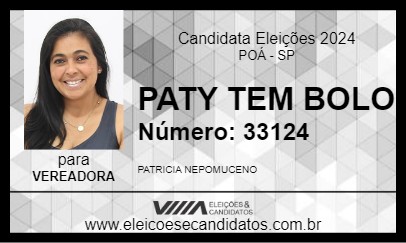 Candidato PATY TEM BOLO 2024 - POÁ - Eleições