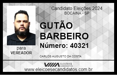 Candidato GUTÃO BARBEIRO 2024 - BOCAINA - Eleições