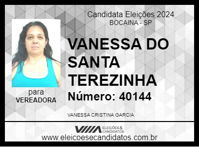 Candidato VANESSA DO SANTA TEREZINHA 2024 - BOCAINA - Eleições