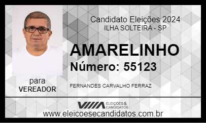 Candidato AMARELINHO 2024 - ILHA SOLTEIRA - Eleições