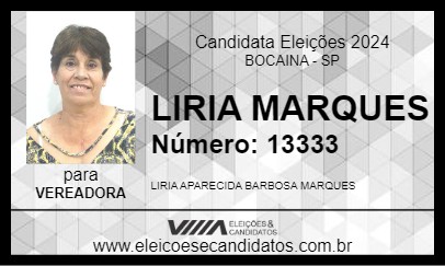 Candidato LIRIA MARQUES 2024 - BOCAINA - Eleições