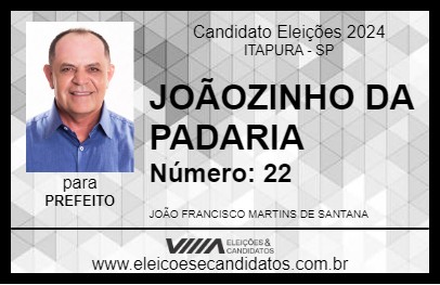 Candidato JOÃOZINHO DA PADARIA 2024 - ITAPURA - Eleições