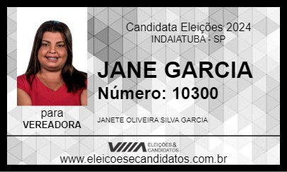 Candidato JANE GARCIA 2024 - INDAIATUBA - Eleições