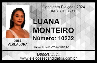 Candidato LUANA MONTEIRO 2024 - INDAIATUBA - Eleições