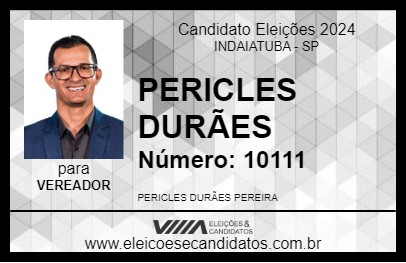 Candidato PERICLES DURÃES 2024 - INDAIATUBA - Eleições