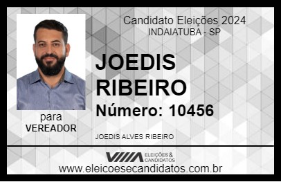 Candidato JOEDIS RIBEIRO 2024 - INDAIATUBA - Eleições