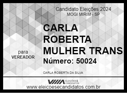 Candidato CARLA ROBERTA MULHER TRANS 2024 - MOGI MIRIM - Eleições