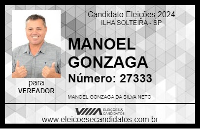 Candidato MANOEL GONZAGA 2024 - ILHA SOLTEIRA - Eleições