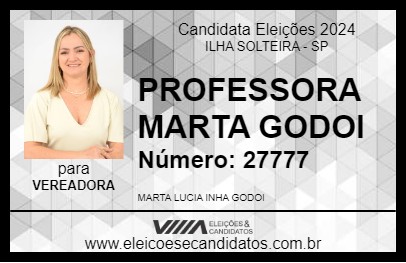 Candidato PROFESSORA MARTA GODOI 2024 - ILHA SOLTEIRA - Eleições