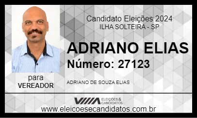 Candidato ADRIANO ELIAS 2024 - ILHA SOLTEIRA - Eleições