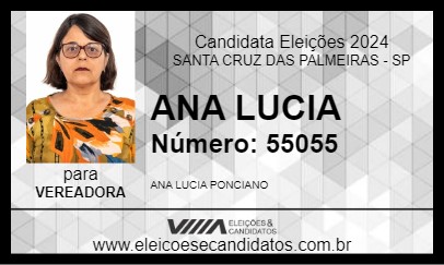 Candidato ANA LUCIA 2024 - SANTA CRUZ DAS PALMEIRAS - Eleições