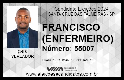 Candidato FRANCISCO (ENFERMEIRO) 2024 - SANTA CRUZ DAS PALMEIRAS - Eleições