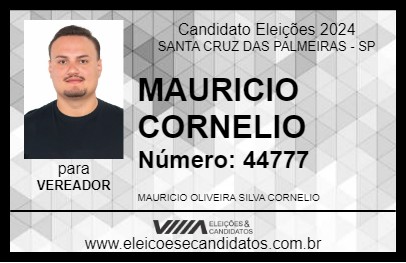 Candidato MAURICIO CORNELIO 2024 - SANTA CRUZ DAS PALMEIRAS - Eleições