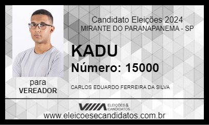 Candidato KADU 2024 - MIRANTE DO PARANAPANEMA - Eleições