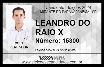 Candidato LEANDRO DO RAIO X 2024 - MIRANTE DO PARANAPANEMA - Eleições