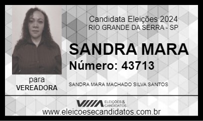 Candidato SANDRA MARA 2024 - RIO GRANDE DA SERRA - Eleições