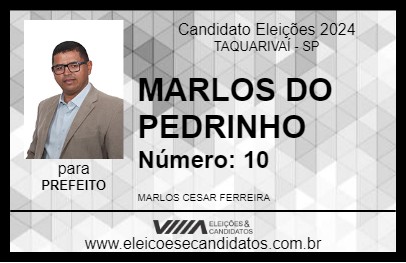 Candidato MARLOS DO PEDRINHO 2024 - TAQUARIVAÍ - Eleições