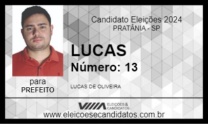 Candidato LUCAS 2024 - PRATÂNIA - Eleições