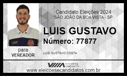 Candidato LUIS GUSTAVO 2024 - SÃO JOÃO DA BOA VISTA - Eleições