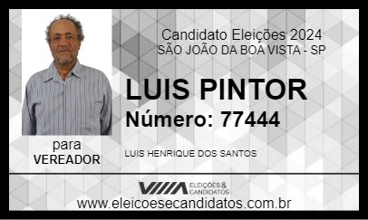 Candidato LUIS PINTOR 2024 - SÃO JOÃO DA BOA VISTA - Eleições