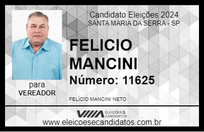 Candidato FELICIO MANCINI 2024 - SANTA MARIA DA SERRA - Eleições