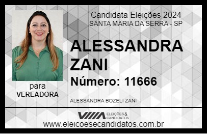 Candidato ALESSANDRA ZANI 2024 - SANTA MARIA DA SERRA - Eleições