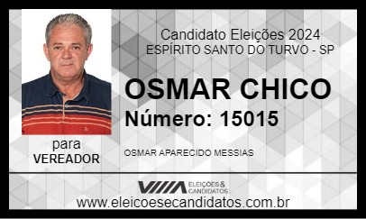 Candidato OSMAR CHICO 2024 - ESPÍRITO SANTO DO TURVO - Eleições