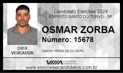 Candidato OSMAR ZORBA 2024 - ESPÍRITO SANTO DO TURVO - Eleições