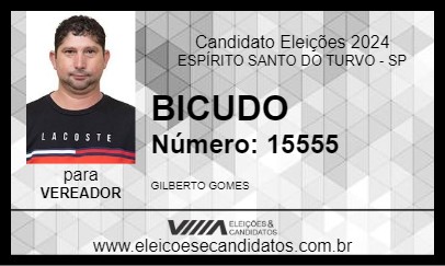 Candidato BICUDO 2024 - ESPÍRITO SANTO DO TURVO - Eleições