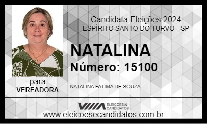 Candidato NATALINA 2024 - ESPÍRITO SANTO DO TURVO - Eleições