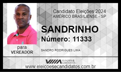 Candidato SANDRINHO 2024 - AMÉRICO BRASILIENSE - Eleições