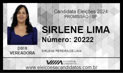 Candidato SIRLENE LIMA 2024 - PROMISSÃO - Eleições