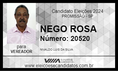 Candidato NEGO ROSA 2024 - PROMISSÃO - Eleições