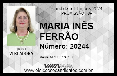 Candidato MARIA INÊS FERRÃO 2024 - PROMISSÃO - Eleições