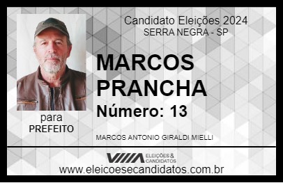 Candidato MARCOS PRANCHA 2024 - SERRA NEGRA - Eleições