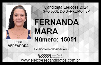 Candidato FERNANDA MARA 2024 - SÃO JOSÉ DO BARREIRO - Eleições