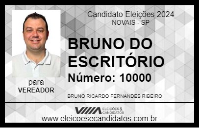 Candidato BRUNO DO ESCRITÓRIO 2024 - NOVAIS - Eleições