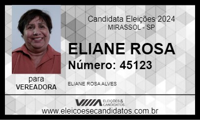 Candidato ELIANE ROSA 2024 - MIRASSOL - Eleições