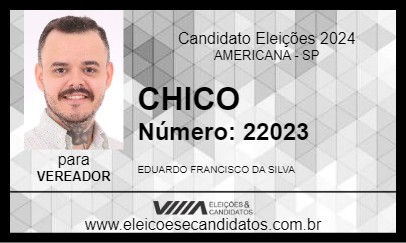 Candidato CHICO 2024 - AMERICANA - Eleições