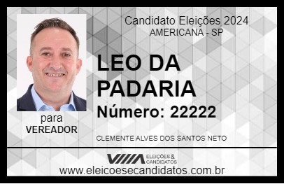 Candidato LEO DA PADARIA 2024 - AMERICANA - Eleições