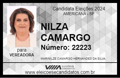 Candidato NILZA CAMARGO 2024 - AMERICANA - Eleições